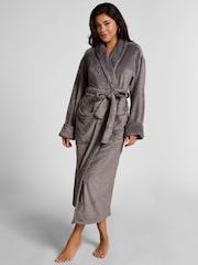 Hunkemoller Soft Fleece Grey Bathrobe - Image 1 of 5