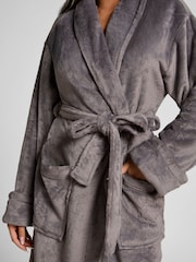 Hunkemoller Soft Fleece Grey Bathrobe - Image 3 of 5