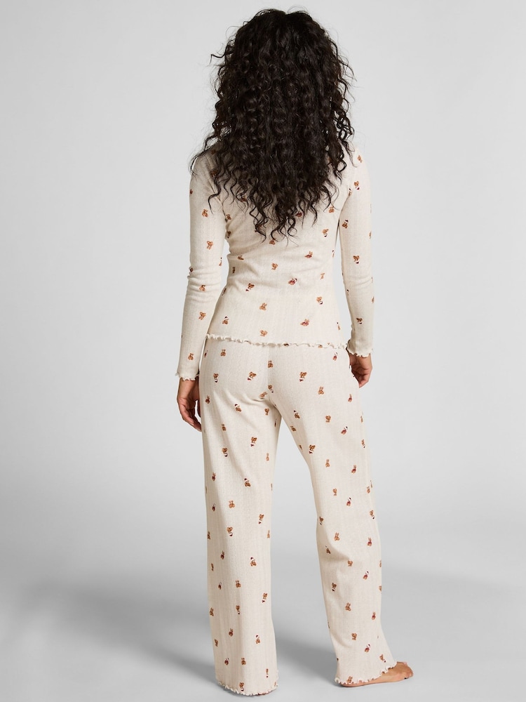 Hunkemoller Pointelle White Pyjamas Set - Image 3 of 3