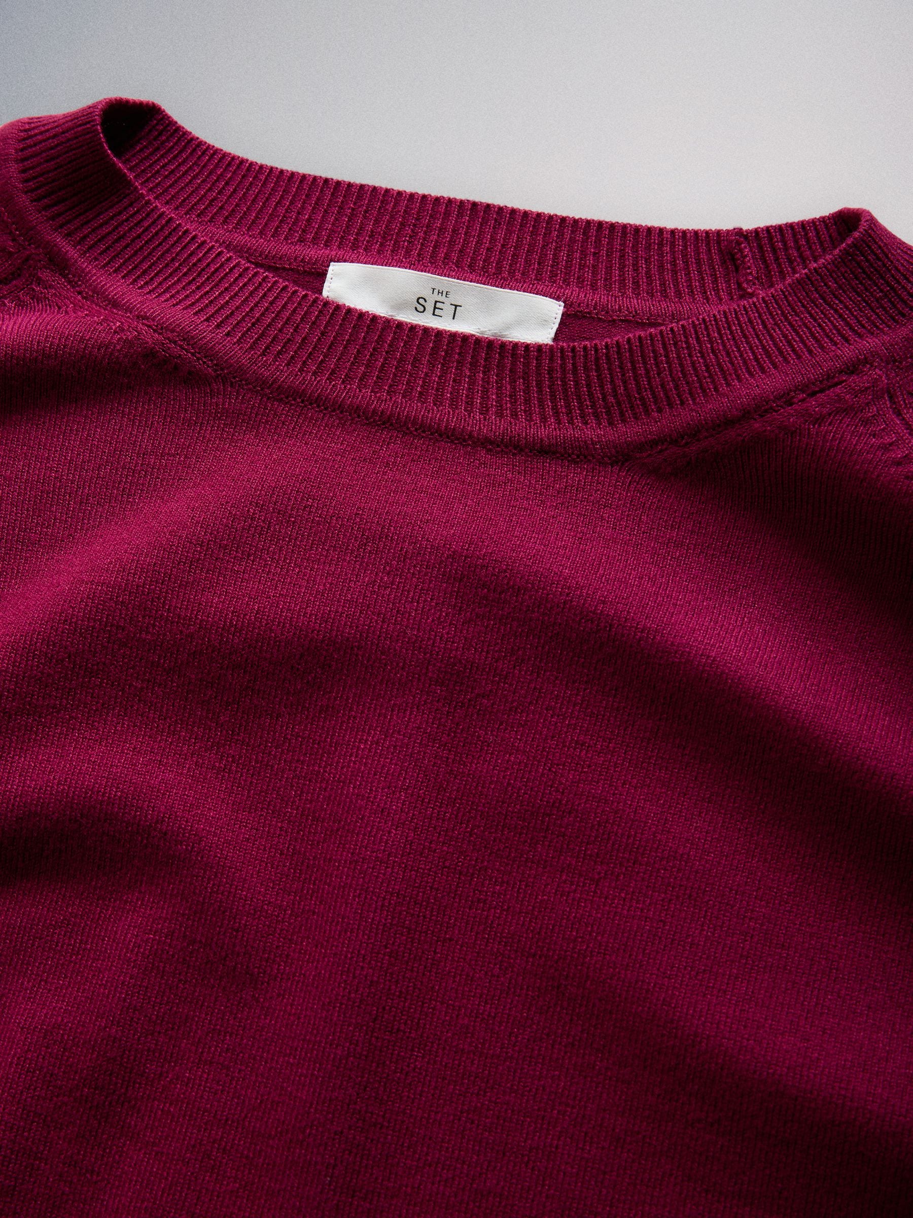 Buy The Set 4 Pack Fine Knitted Crew Neck Jumpers Dark Navy/Plum