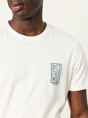 FatFace White Into The Wild Graphic Tshirt - Image 3 of 7