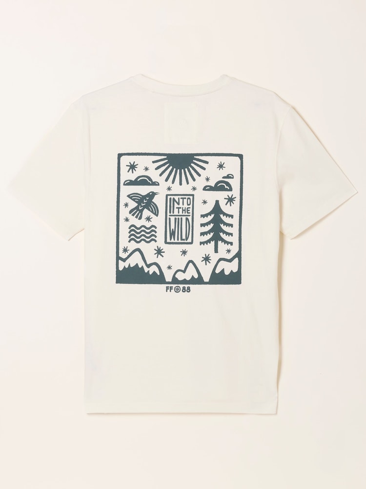 FatFace White Into The Wild Graphic Tshirt - Image 7 of 7