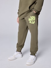 smALLSAINTS Khaki Green Orlando Straight Cuffed Joggers - Image 2 of 10