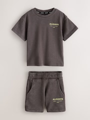 smALLSAINTS Washed Brown Underground T-Shirt and Sweat Shorts Younger Set - Image 1 of 7