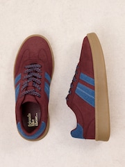 Friends Like These Burgundy Red Standard Fit Lace Up Retro Gumsole Sports Trainers - Image 1 of 6