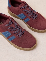 Friends Like These Burgundy Red Standard Fit Lace Up Retro Gumsole Sports Trainers - Image 3 of 6