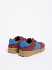 Friends Like These Burgundy Red Standard Fit Lace Up Retro Gumsole Sports Trainers - Image 5 of 6