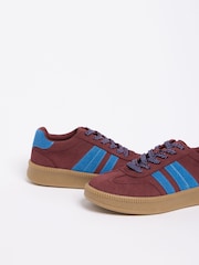 Friends Like These Burgundy Red Standard Fit Lace Up Retro Gumsole Sports Trainers - Image 6 of 6