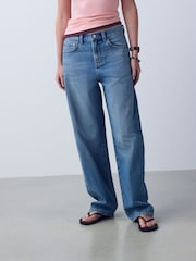 Light Blue Barrel Leg Jeans - Image 2 of 6
