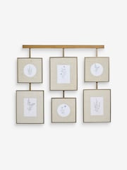 Brass and Linen Gallery Wall Collage 6 Frame Photo Frame - Image 3 of 4