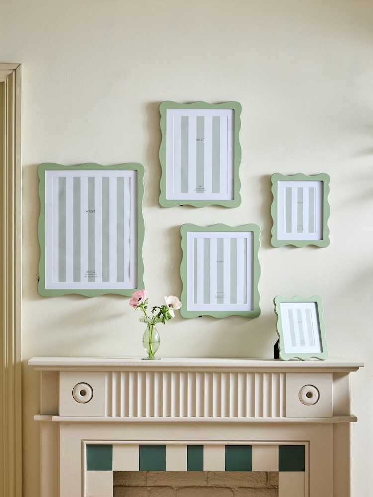 රැලි සහිත ලී ඡායාරූප රාමුව - 5න් 1 වන රූපය