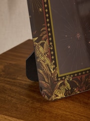 Black Glass Tiger and Star Patterned Photo Frame - Image 2 of 4