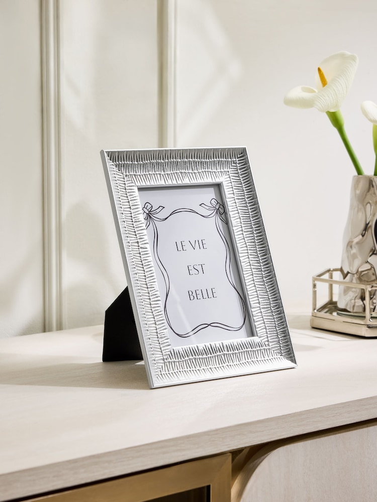 Silver Thatched Texture Photo Frame - Image 1 of 3