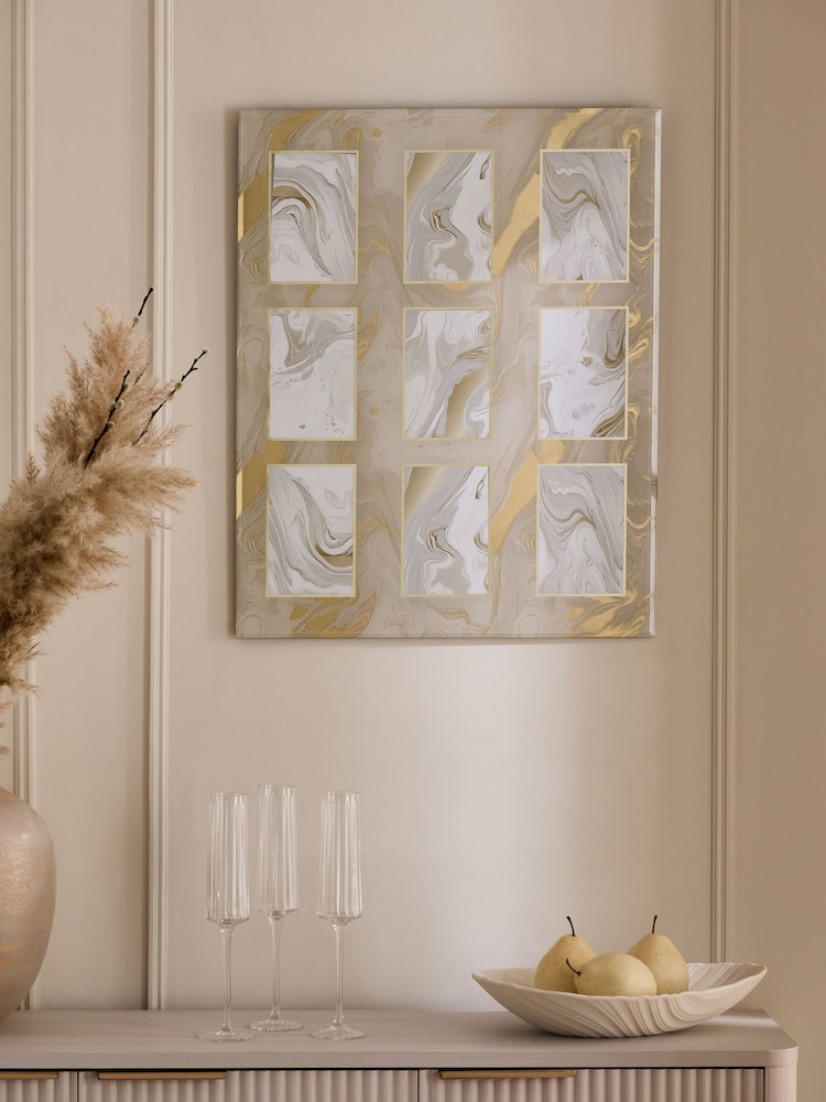 Neutral Marble Glass Collage Multi Aperture Photo Frame - Image 1 of 5