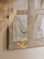 Neutral Marble Glass Collage Multi Aperture Photo Frame - Image 3 of 5