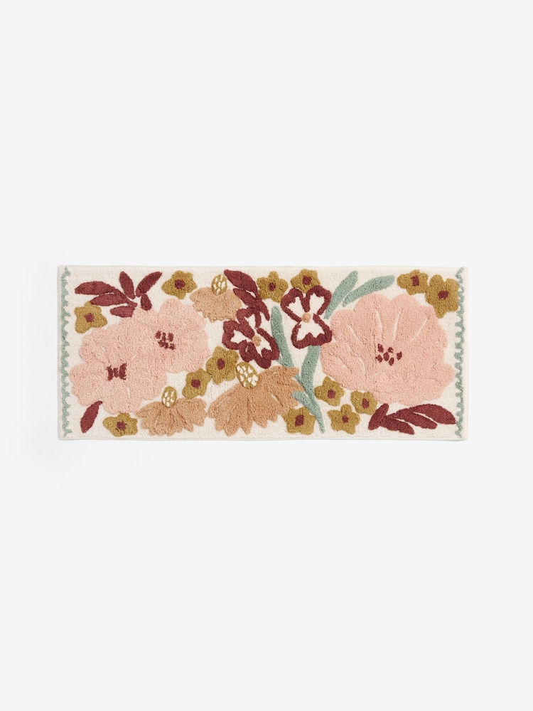 Orange Runner Bath Autumn Floral Bathmat - Image 1 of 1