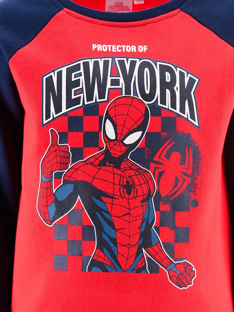 Brands In Red Marvel Spider-Man New York Sweat Top & Joggers Set - Image 4 of 4