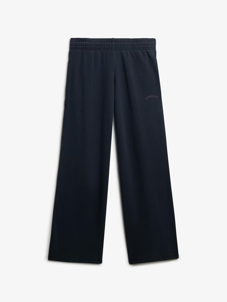 Superdry Blue Athletic Essentials Logo Garment Dyed Joggers - Image 5 of 5 Superdry Blue Athletic Essentials Logo Garment Dyed Joggers - Image 5 of 5