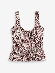 Daily by Desmond and Dempsey Chocolate Brown Wave Tankini Bikini Top - Image 7 of 10