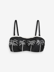 Daily by Desmond and Dempsey Mono Palm Bandeau Bikini Top With Removable Straps - Image 7 of 10