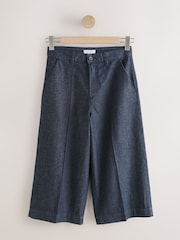 漂洗蓝色 - 阔腿七分牛仔裤 - 图片6 / 8