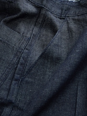 漂洗蓝色 - 阔腿七分牛仔裤 - 图片8 / 8