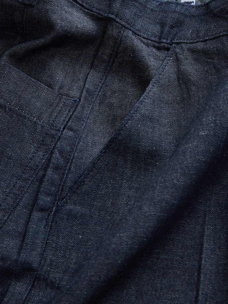 漂洗蓝色 - 阔腿七分牛仔裤 - 图片8 / 8