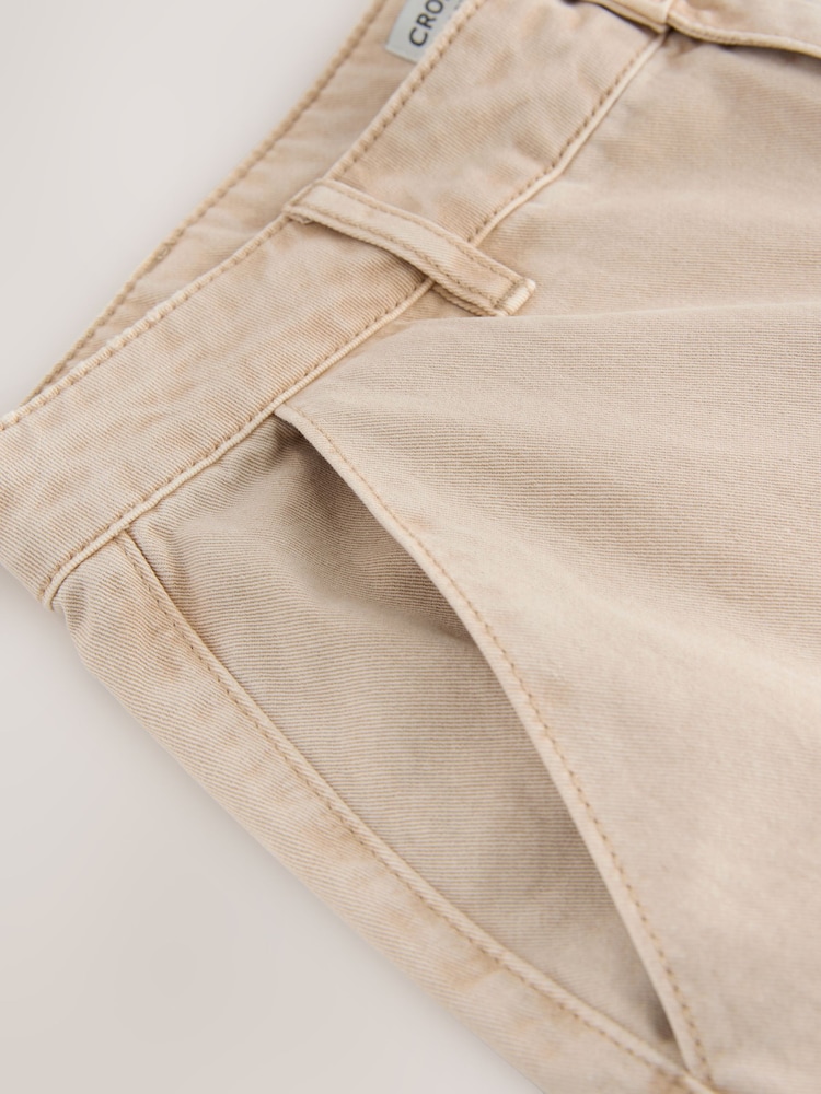 Neutral Stone Wide Leg Cropped Denim Chinos - Image 9 of 9