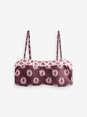 Daily by Desmond and Dempsey Chocolate/Cream Reversible Bandeau Bikini Top with Removable Straps - Image 9 of 12