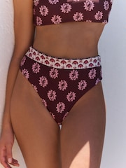 Daily by Desmond and Dempsey Chocolate/Cream High Waist Reversible Bikini Briefs - Image 5 of 5