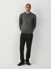 Charcoal Grey Crew Neck Regular Fit Cotton Rich Jumper - Image 2 of 3
