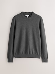 चारकोल खैरो - क्रू नेक - Regular Fit Cotton Rich Jumper - 6मध्ये 4 तस्बिर