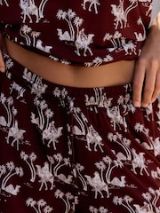 Daily by Desmond and Dempsey Chocolate Brown Camel Jersey Viscose Lace Cami Shorts Set - Image 5 of 7