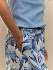 Daily by Desmond and Dempsey Blue Palm Cotton Viscose Blend Vest Shorts Set - Image 6 of 6