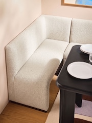 MADE.COM Off White Pax Boucle Left Hand Corner Corner Bench and Dining Table - Image 4 of 6