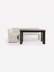 MADE.COM Off White Pax Boucle Left Hand Corner Corner Bench and Dining Table - Image 5 of 6
