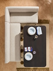 MADE.COM Off White Pax Boucle Right Hand Corner Corner Bench and Dining Table - Image 2 of 4