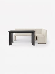MADE.COM Off White Pax Boucle Right Hand Corner Corner Bench and Dining Table - Image 3 of 4