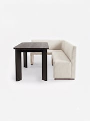 MADE.COM Off White Pax Boucle Right Hand Corner Corner Bench and Dining Table - Image 4 of 4