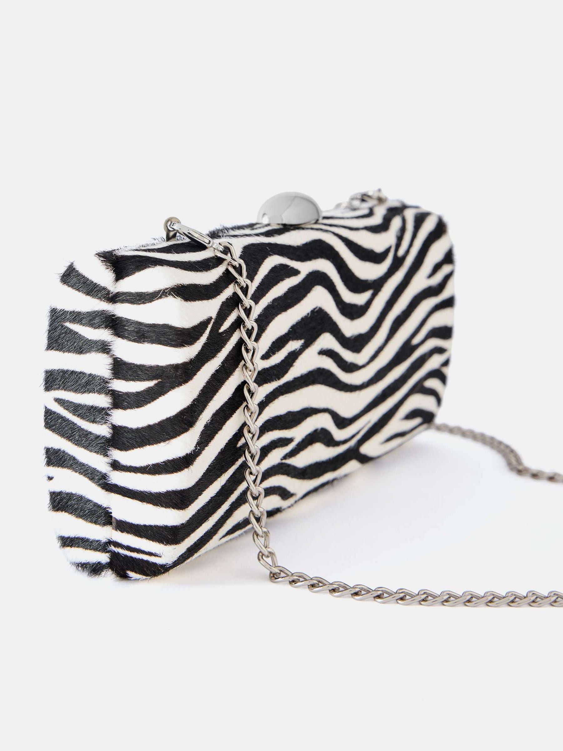 Buy Mint Velvet Cream Zebra Print Clutch Bag from Next Ireland