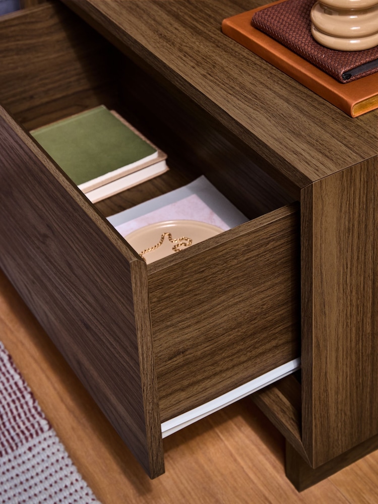 MADE.COM Dark Walnut Effect Kaci 1 Drawer Wide Bedside Table - Image 2 of 6 MADE.COM Dark Walnut Effect Kaci 1 Drawer Wide Bedside Table - Image 2 of 6