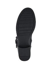 Pavers Black Buckle-Detailed Calf Length Boots - Image 5 of 5