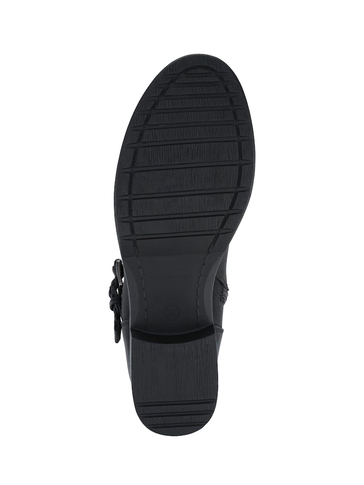Pavers Black Buckle-Detailed Calf Length Boots - Image 5 of 5