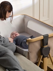 Silver Cross Oatmeal Lunar Bedside Crib - Image 4 of 5