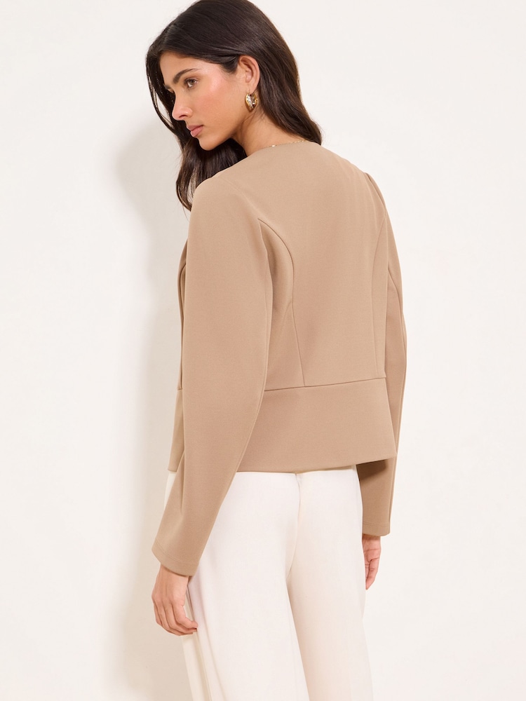 Lipsy Stone Cropped Collarless Blazer - Image 4 of 4