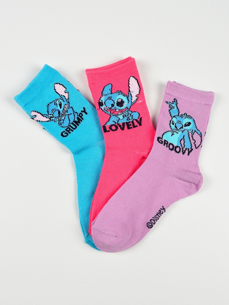 Brands In Blue Disney Stitch Poses Socks 6 Pack - Image 2 of 5