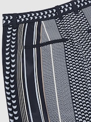 Reiss Navy Anna Scarf-Print Wide-Leg Trousers - Image 7 of 7