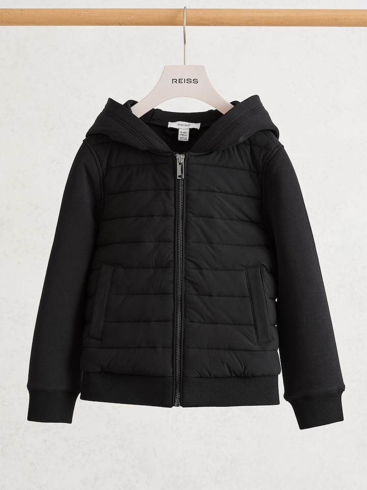 Reiss Taylor Hybrid Zip-Through Hooded Jacket - Imaginea 3 din 3