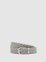 Reiss Soft Grey Jesse Suede Woven Belt - Image 1 of 5