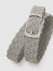 Reiss Soft Grey Jesse Suede Woven Belt - Image 4 of 5